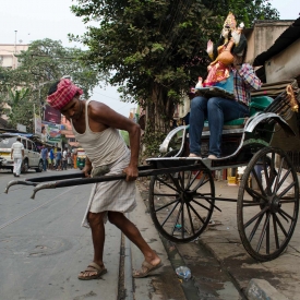 An archaic relic in the age of modern modes of transportation, hand-pulled rickshaws have phased away from the countries where they originated, like Japan and China, but continue to exist in India. In Kolkata, they are still used as a mode of transport (Courtesy: Soumya Shankar Ghosal)