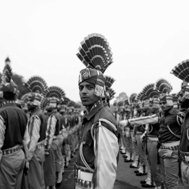 Military regiments from the Indian Armed Forces rehearse for the Republic Day Parade on Rajpath for days before the main event on 26th January each year.  They are joined by the Indian Military Bands who put up an exclusive show on 29th January when the ceremony closes on Vijay Chowk, known as Beating Retreat.