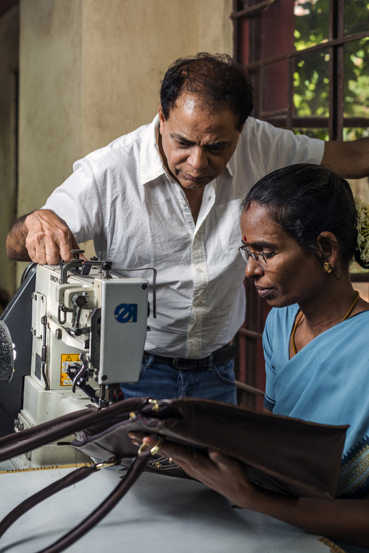 Dilip Kapur at the sample section Hidesign Atelier. (Picture Courtesy: Mypeepul/Wikimedia Commons)