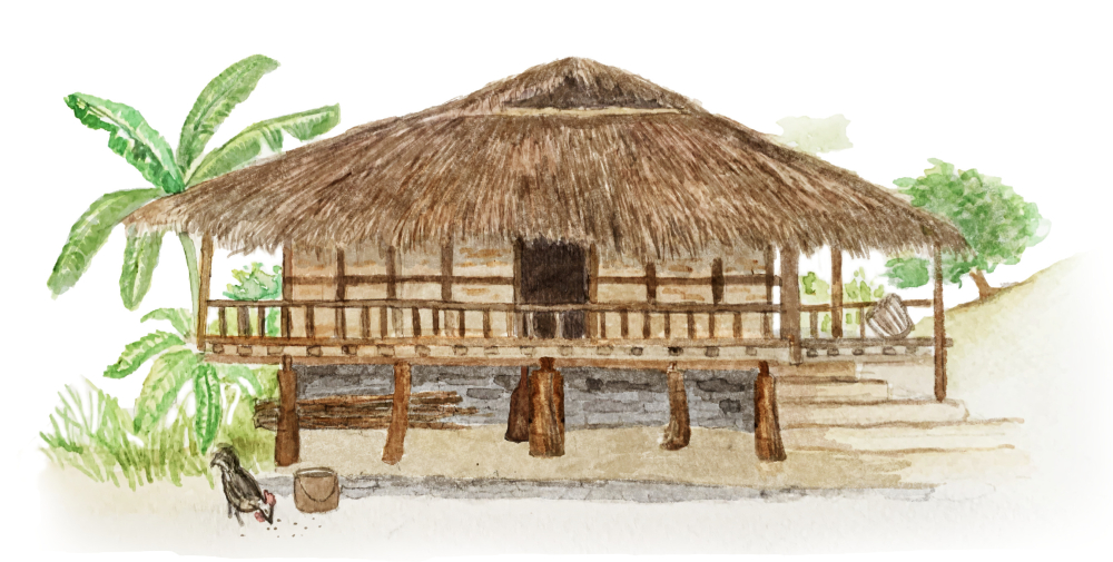 A wooden house common among Lepcha people. (Illustration Credits: Jisha Unnikrishnan)