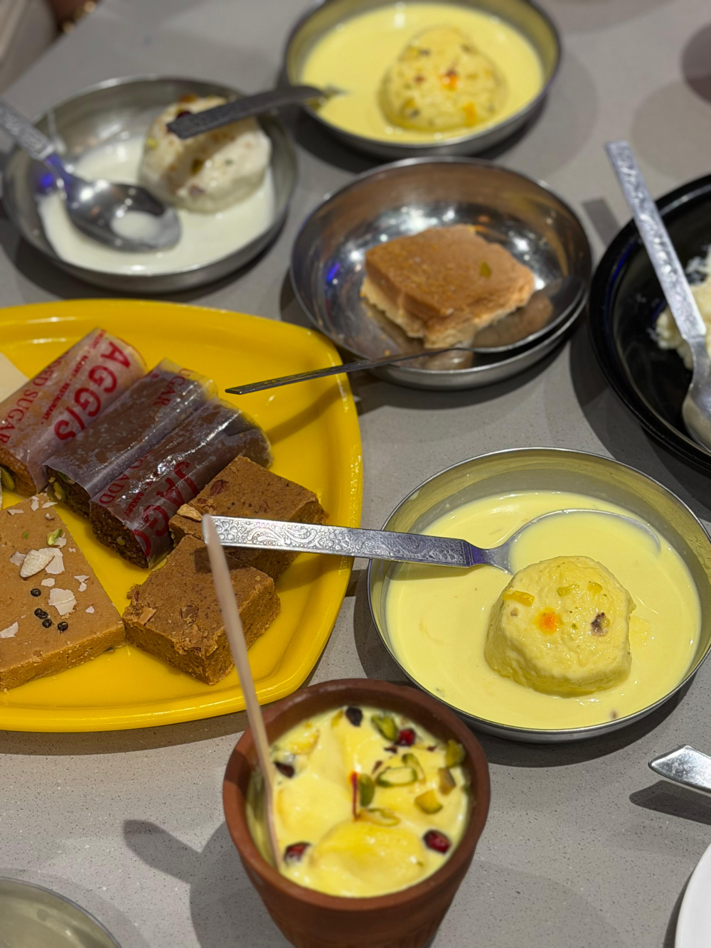 The spread at Jaggi Sweets. (Picture Credits: Vernika Awal)