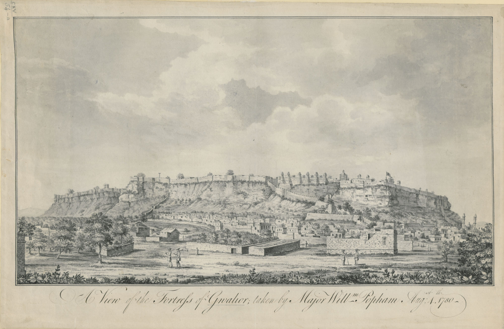 A view of the Fortress of Gwalior, 1780. (Picture Courtesy: British Library/Wikimedia Commons)