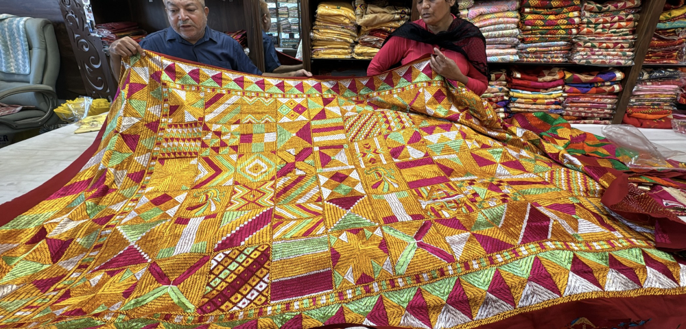 A bagh phulkari design that took four months to embroider. (Picture Credits: Aalekh Dhaliwal) 