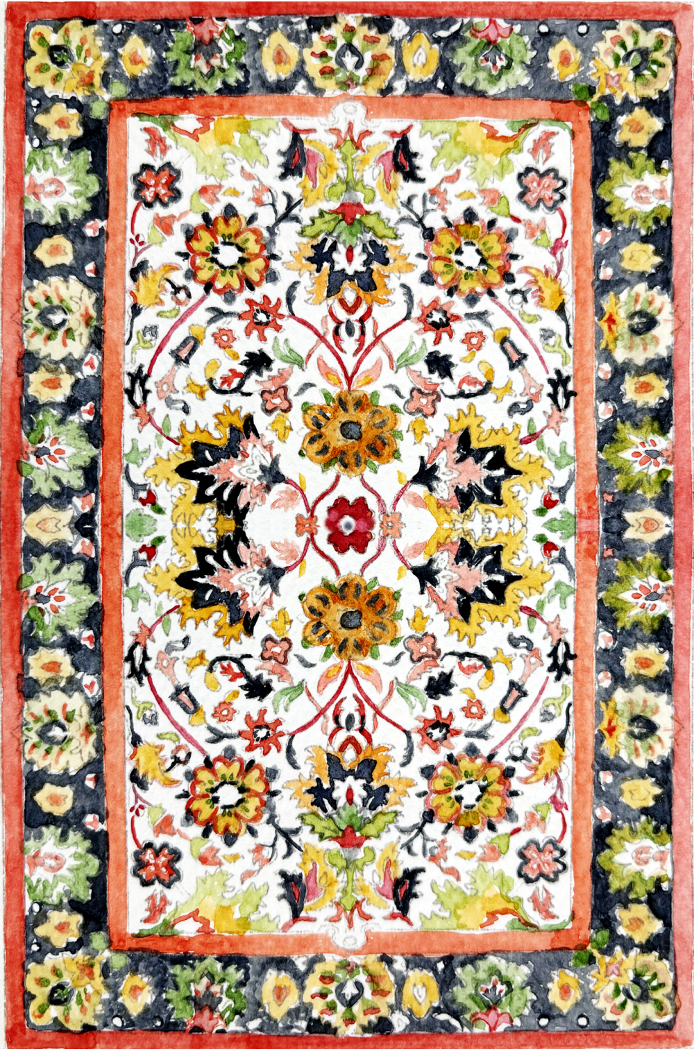 Gwalior carpet. (Illustration Credits: Jisha Unnikrishnan)