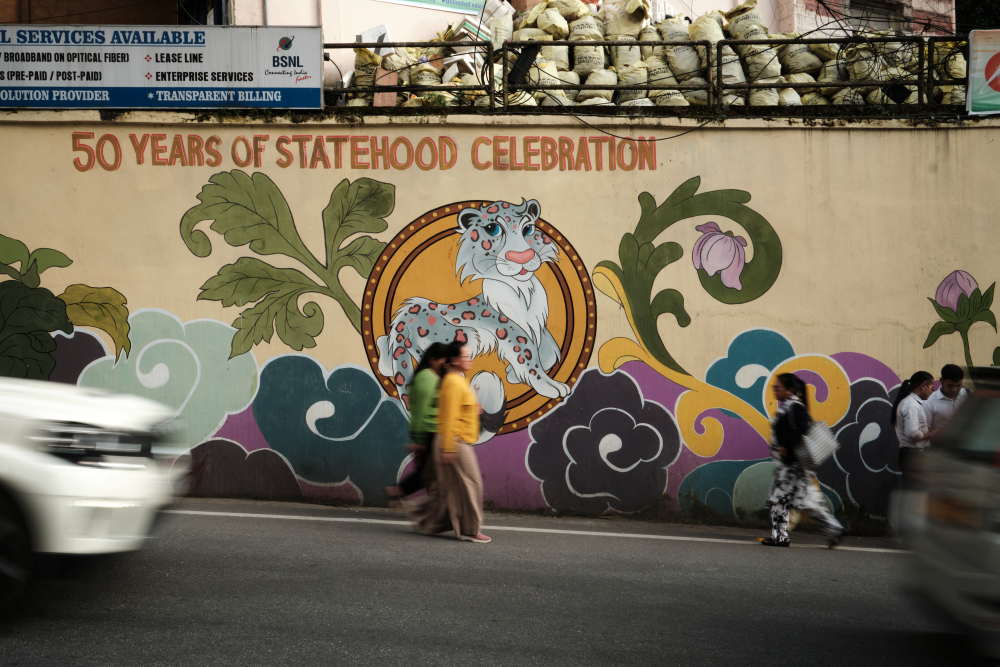 Street Art for "50 years of Statehood of Sikkim". (Picture Credits: Abhishek Anil)