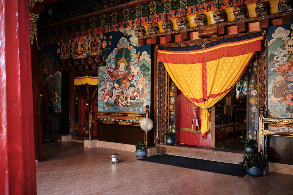 The exterior wall of the Tusklakhang altar. ​​​​​​​(Picture Credits: Abhishek Anil)
