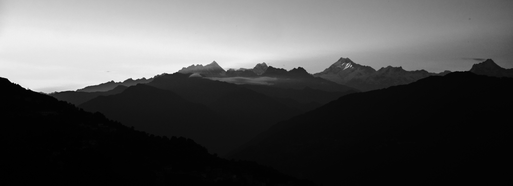 Khangchendzonga range as seen from Gangtok. Photo by Abhishek Anil.