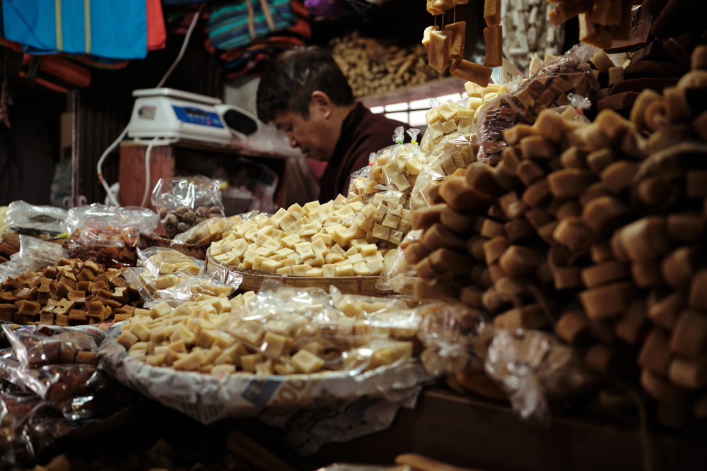 Shop selling a variety of hard chhurpi. (Picture Credits: Abhishek Anil)