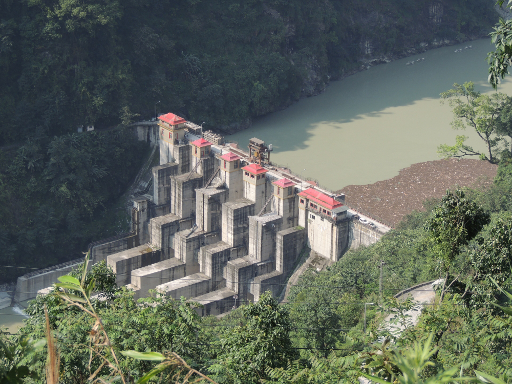 Hydel project on the Dikchu, a tributary of Teesta. (Picture Courtesy: A. J. T. Johnsingh for WWF-India and NCF/Wikkimedia Commons)