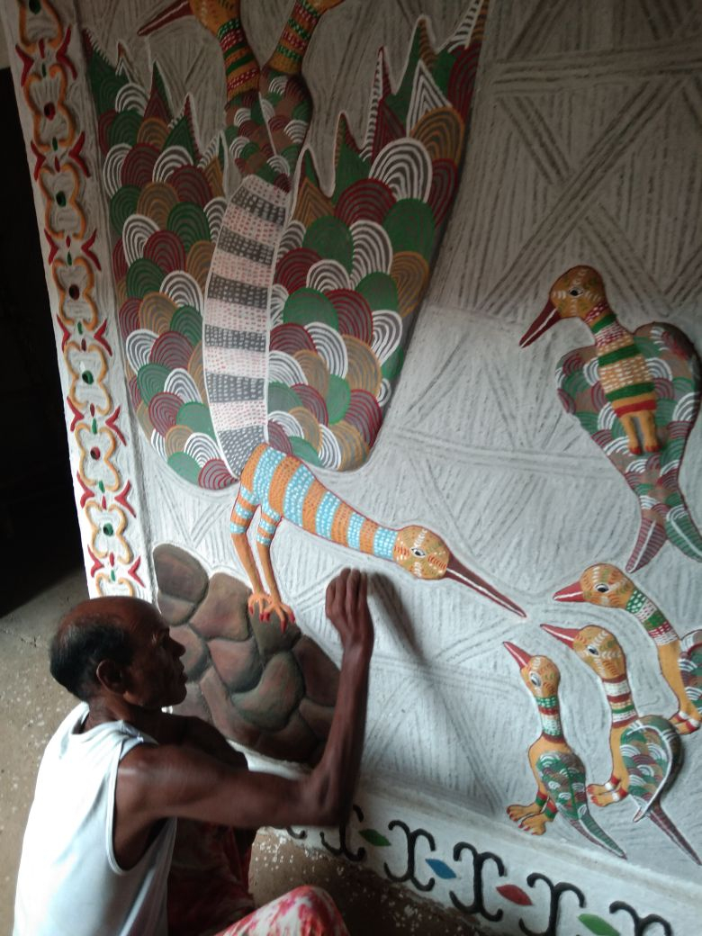 Pandit Ram working on lepai