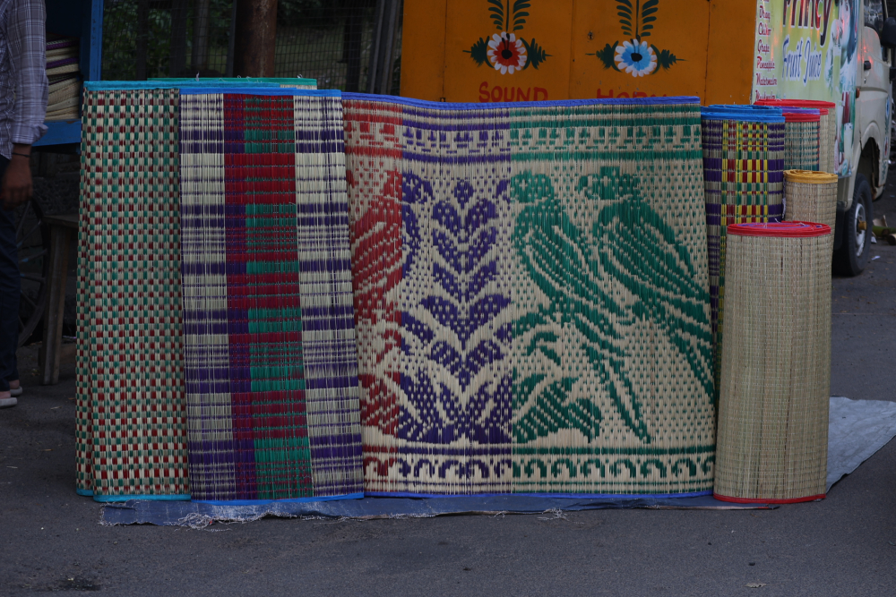 Kora mats feature a variety of intricate designs. (Picture Credits: Sayali Athale)