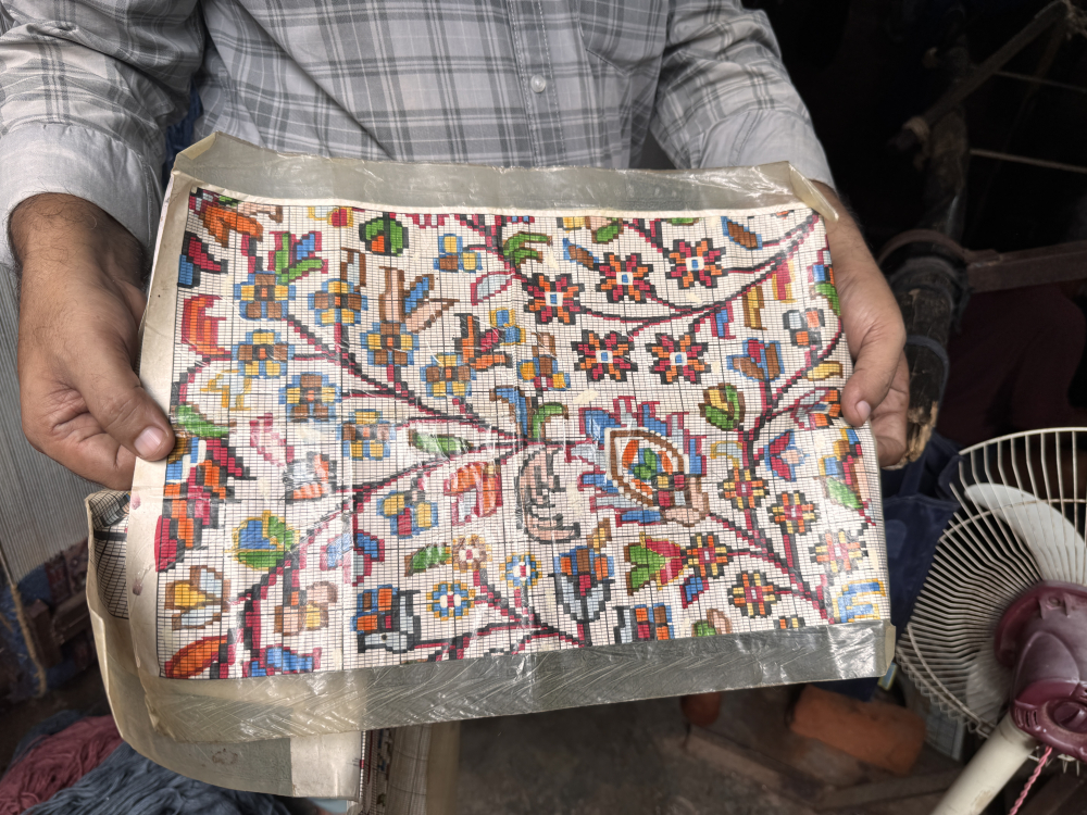 Typical naqsha (graph) used for following designs or distinct patterns in Gwalior carpets. (Picture Credits: Meenakshi Vashisth)