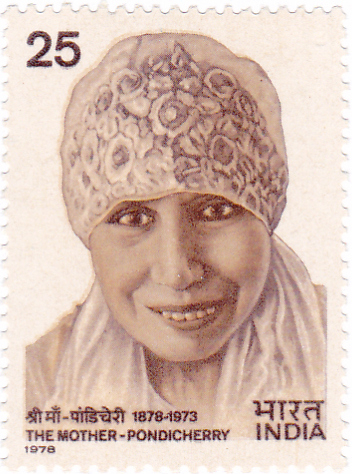 Mirra Alfassa 1978 stamp of India. (Picture Courtesy: India Post, GoI/Wikimedia Commons)  
