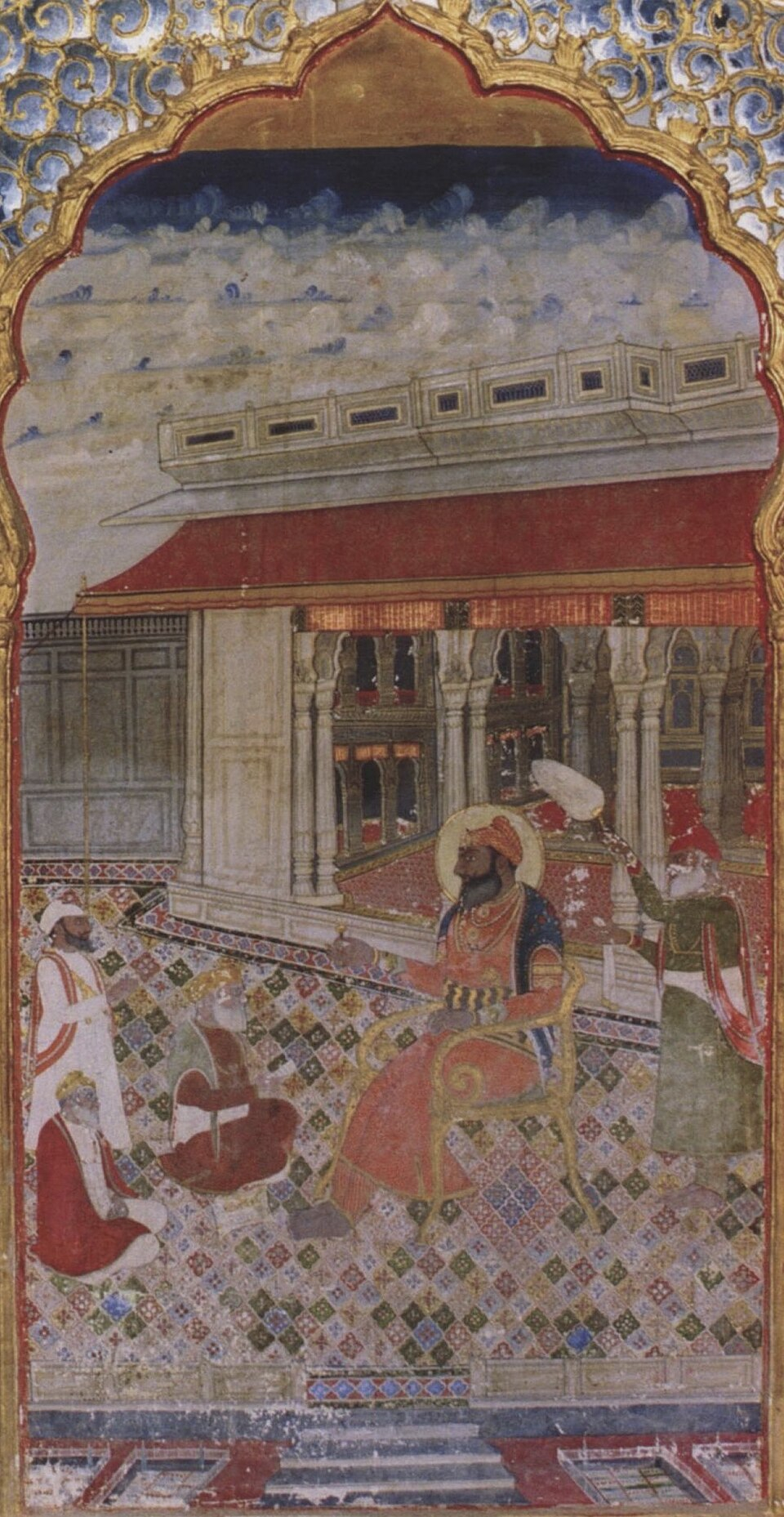 Mural of Karam Singh of Patiala State from the Sheesh Mahal of the Qila Mubarak. (Picture Courtesy: Wikimedia Commons)