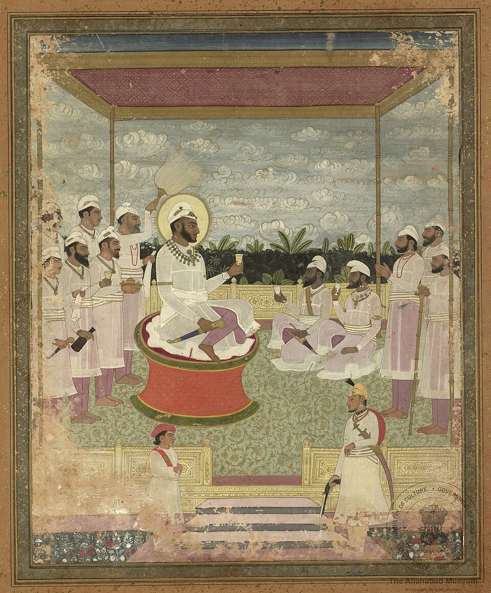 Maharaja Karam Singh with courtiers and attendants, nineteenth-century, Pahari School of Painting. (Picture Courtesy: Wikimedia Commons)