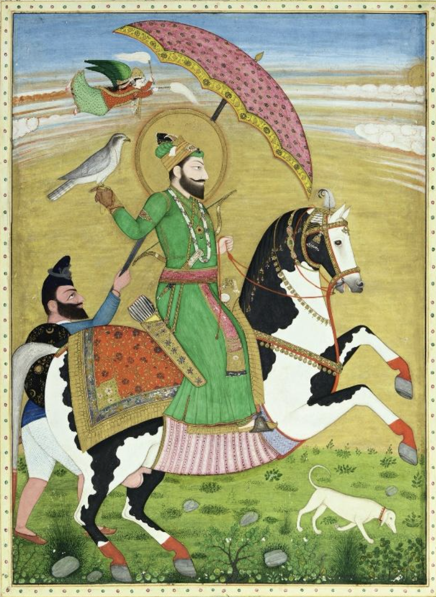 Guru Gobind Singh with a Nihang bodyguard, Patiala, Punjab, ca. 1830-40. Toor Collection. (Picture Courtesy: Ram Chand/Wikimedia Commons)