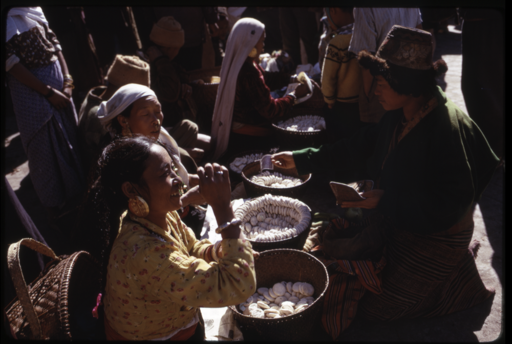 Old market in Gangtok with a mixed ethnic group of people. (Picture Courtesy: Alice Kandell/Library of Congress)