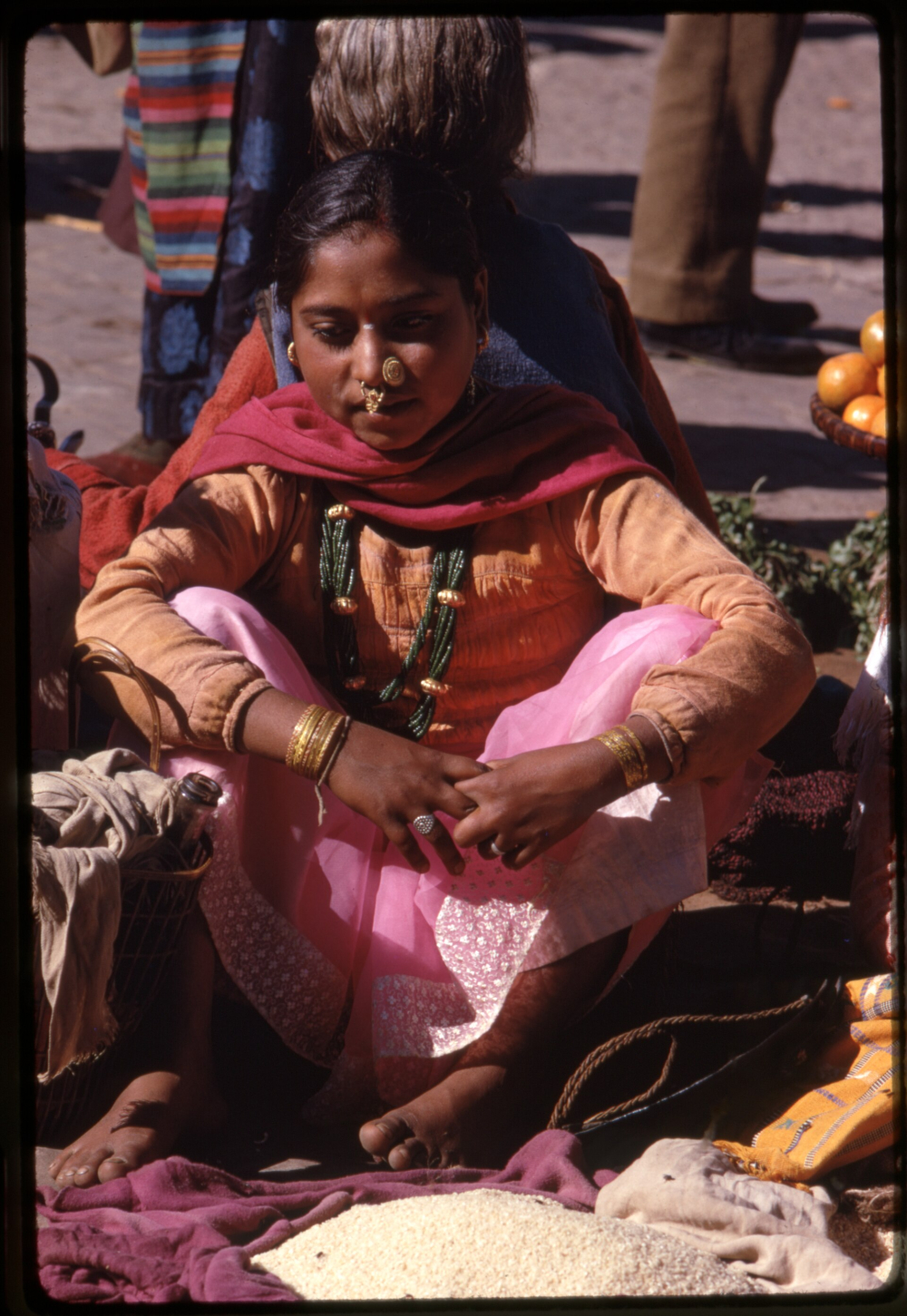 A lady selling rice in a market in Gangtok. (Picture Courtesy: Alice Kandell/Library of Congress)