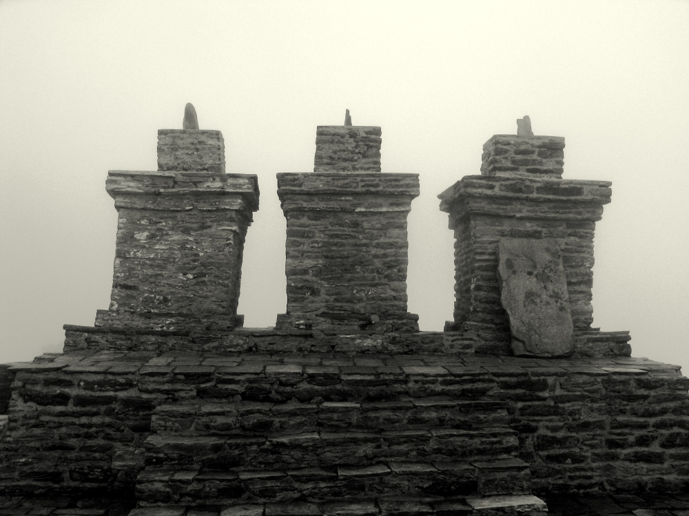 Three chorten remnants at Rabdentse Ruins. (Picture Courtesy: Dhillan Chandramowli/Wikimedia Commons)