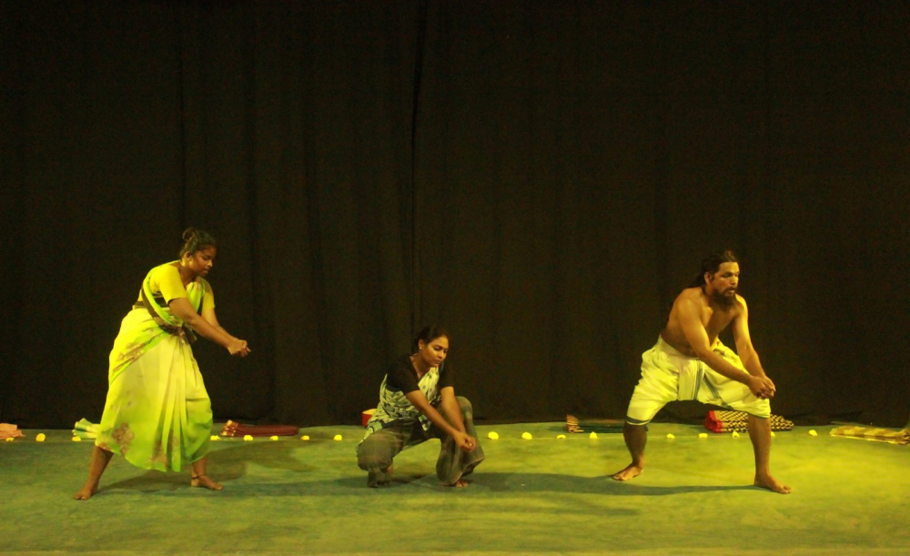 Velippadai theatre group production - Nadapaavadai (The Woman Who Performs Funeral Rites) Design & Direction: Ramassamy S. (Picture Credits: Gobi G.)