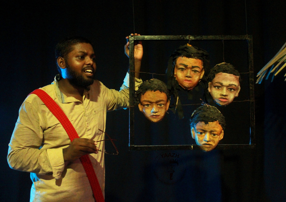 Yaazh Theatre and Research Foundation theatre production - Pencil tree (a solo play). (Picture Credits: Gobi G.)