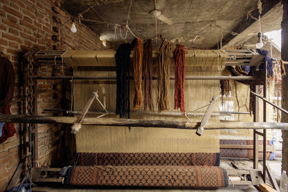 Gwalior carpet on a loom. (Picture Credits: Pranjal Jain)