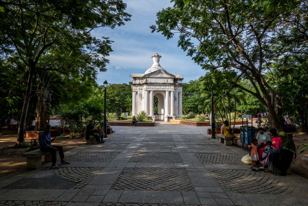 View of Bharathi Park with its central Aayi Mandapam. (Picture Credits: Joseph Rahul)