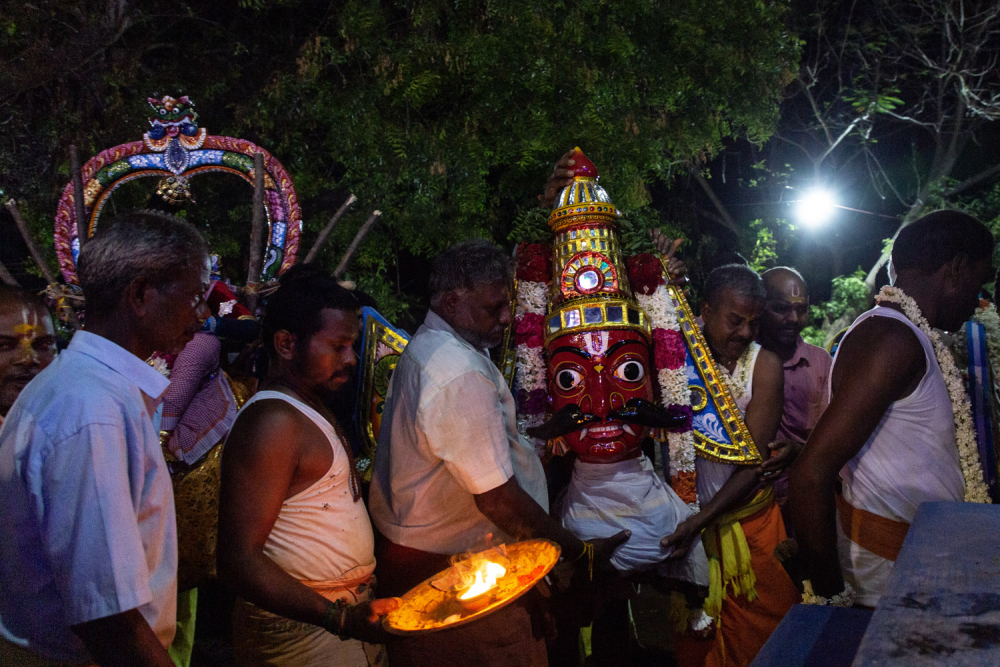 The idol of Aravan being taken in a procession. (Picture Credits: Pattabi Raman)