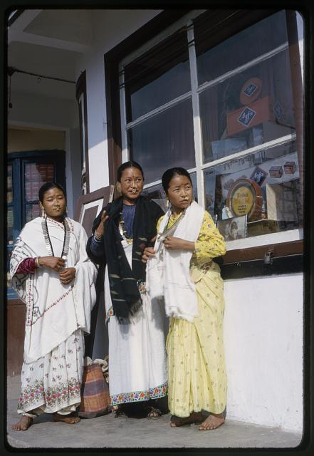 A group of Nepali women outside Light of Sikkim studio. (Picture Courtesy: Alice Kandell/Library of Congress)