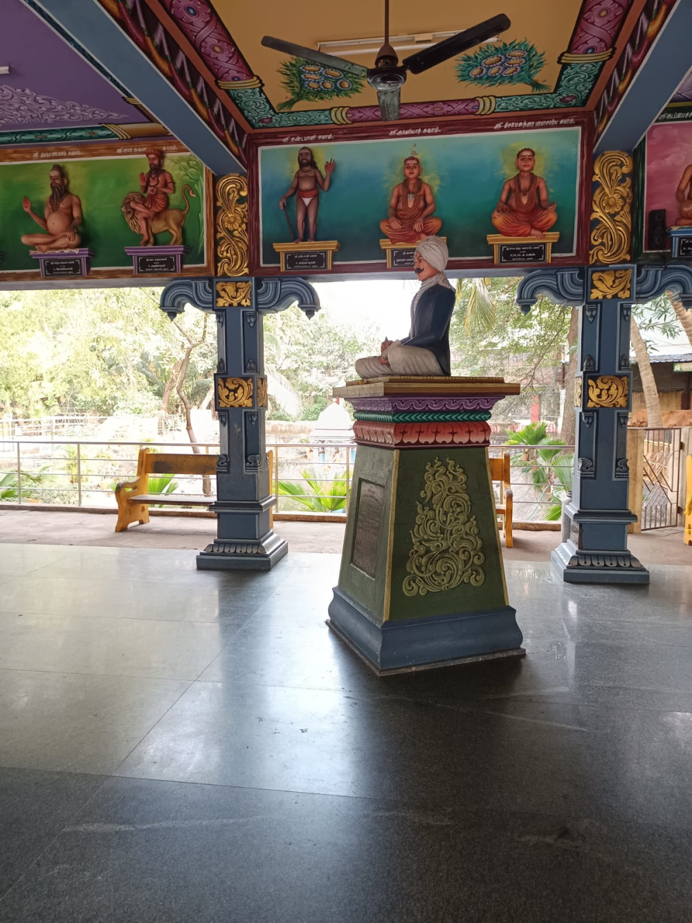 Subramania Bharathi's statue inside the temple. (Picture Credits: Aneesh Raghavan)