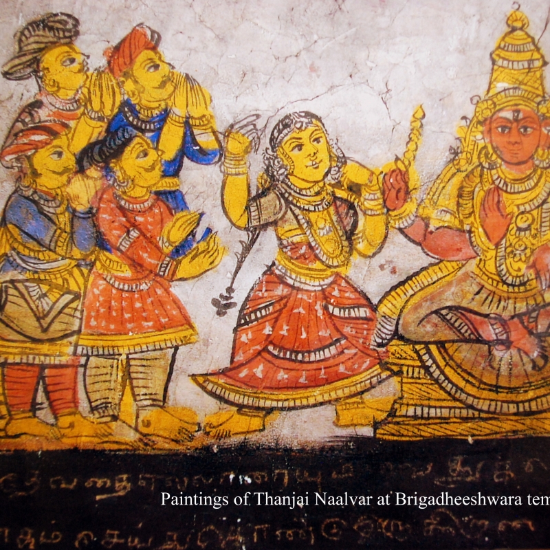 Painting of Tanjore Quartet at Brihadisvara temple, Tanjavur (Photo from Kittappa Pillai's family collection) 