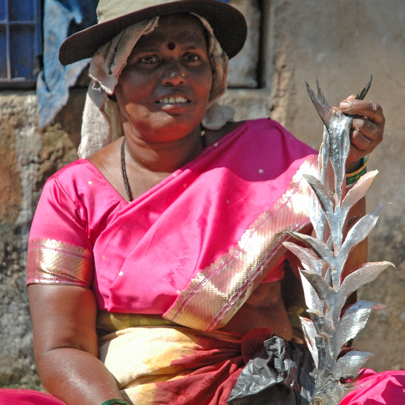 Konkani woman selling fish