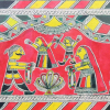 Portrayal of wedding of Bihula and Bala Lakhendra. This painting is in a raw form as it has been drawn freehand and no drawing instruments have been used. (Courtesy: Soma Roy)