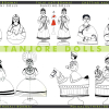 A collage depicting various kinds of golu dolls
