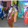 Khele is a folk tradition of the Kunbi community (land tillers) of the Konkan region of Maharashtra. A popular act of Khele is Gavalanich cha bhag, where young men dressed as women play the role of gopikas (young cowherd girls from Krishna Puran). Draped in lovely sarees, bedecked with jewellery, they perform the folk dance Fugdi. The audience loves gavalanicha bhag; men get on the stage and grace the most pretty looking gavalan with bhet (money). (Courtesy: Sonam Ambe)