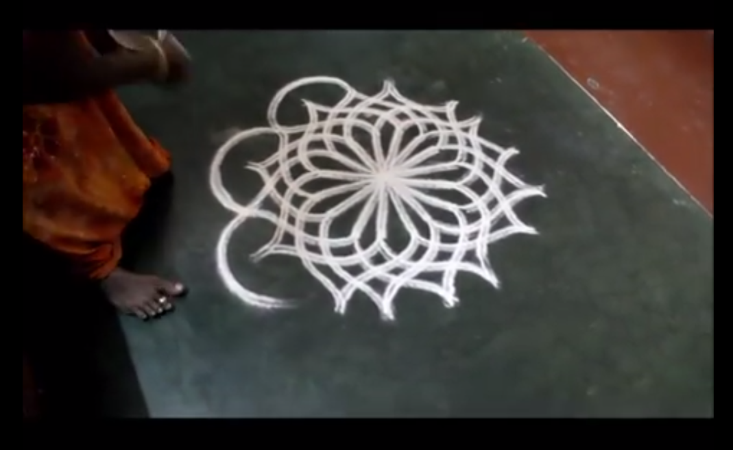 kolam when hands are drawing sahapedia