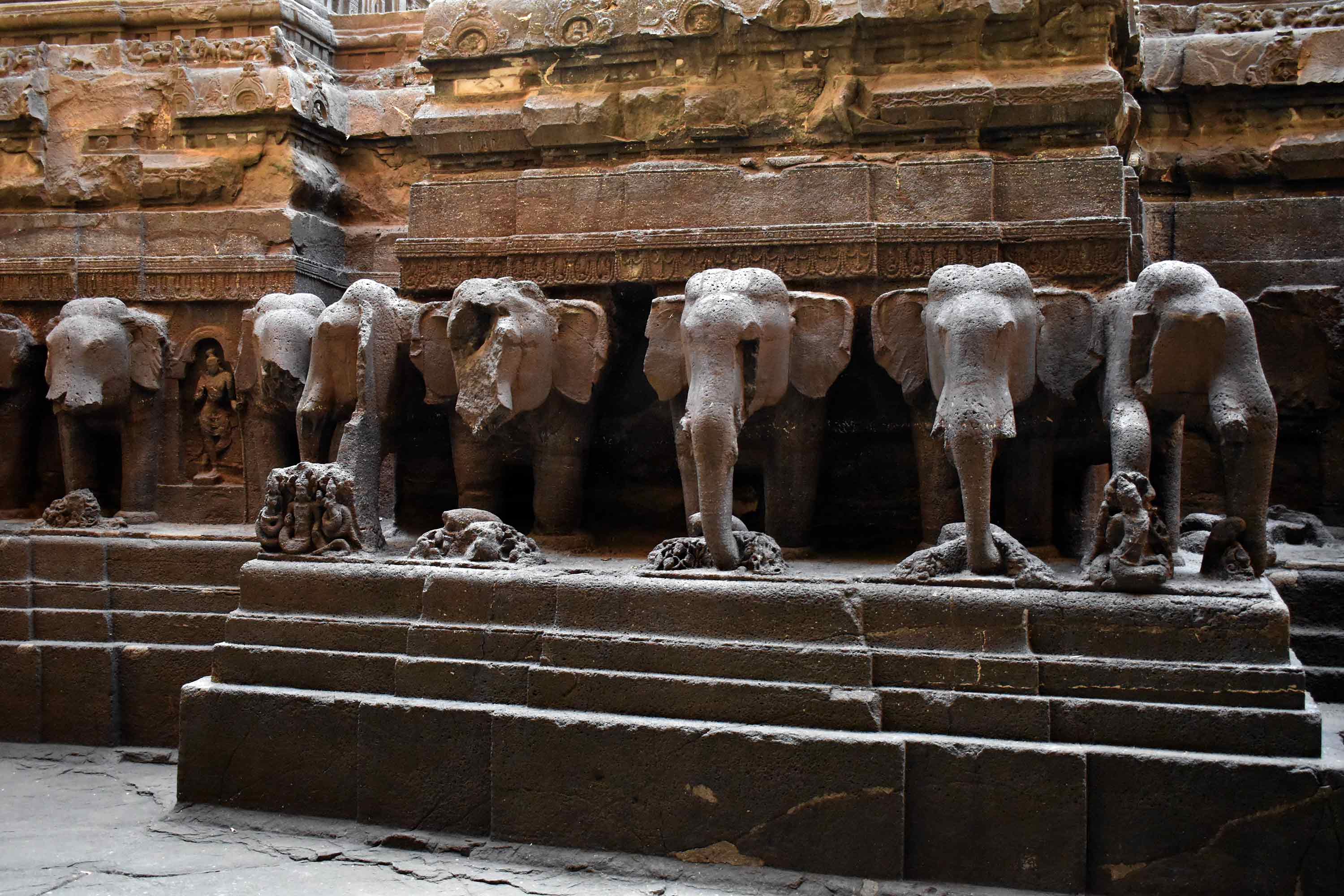 Kailash Temple, Ellora Architectural Elements and Shiva Sculptures