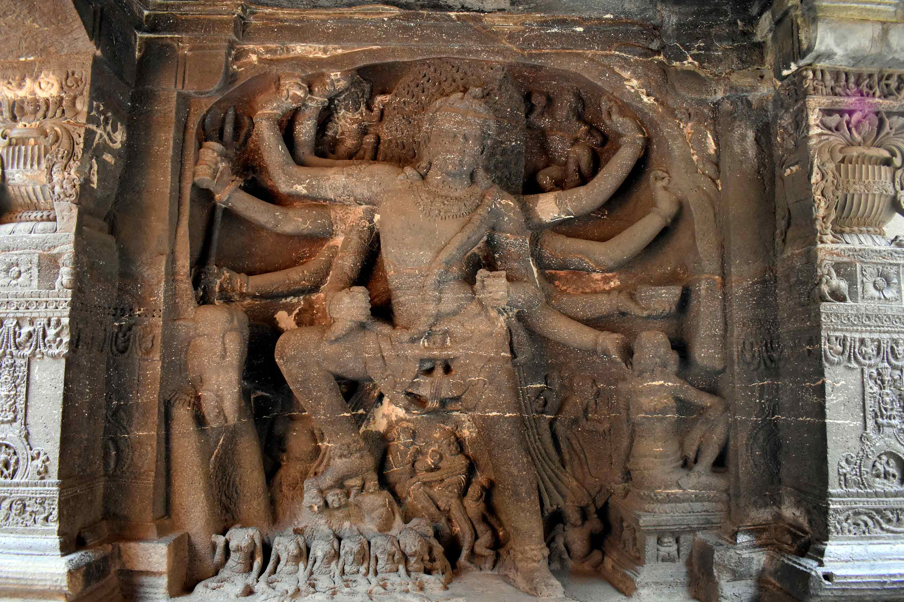 Kailash Temple, Ellora Architectural Elements and Shiva Sculptures
