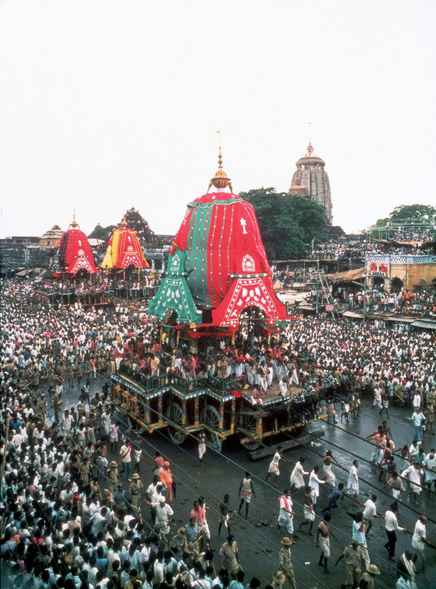 Puri, the car festival (ratha yatra) and the Jagannath temple, built by Anantavarman Chodaganga in 1135.