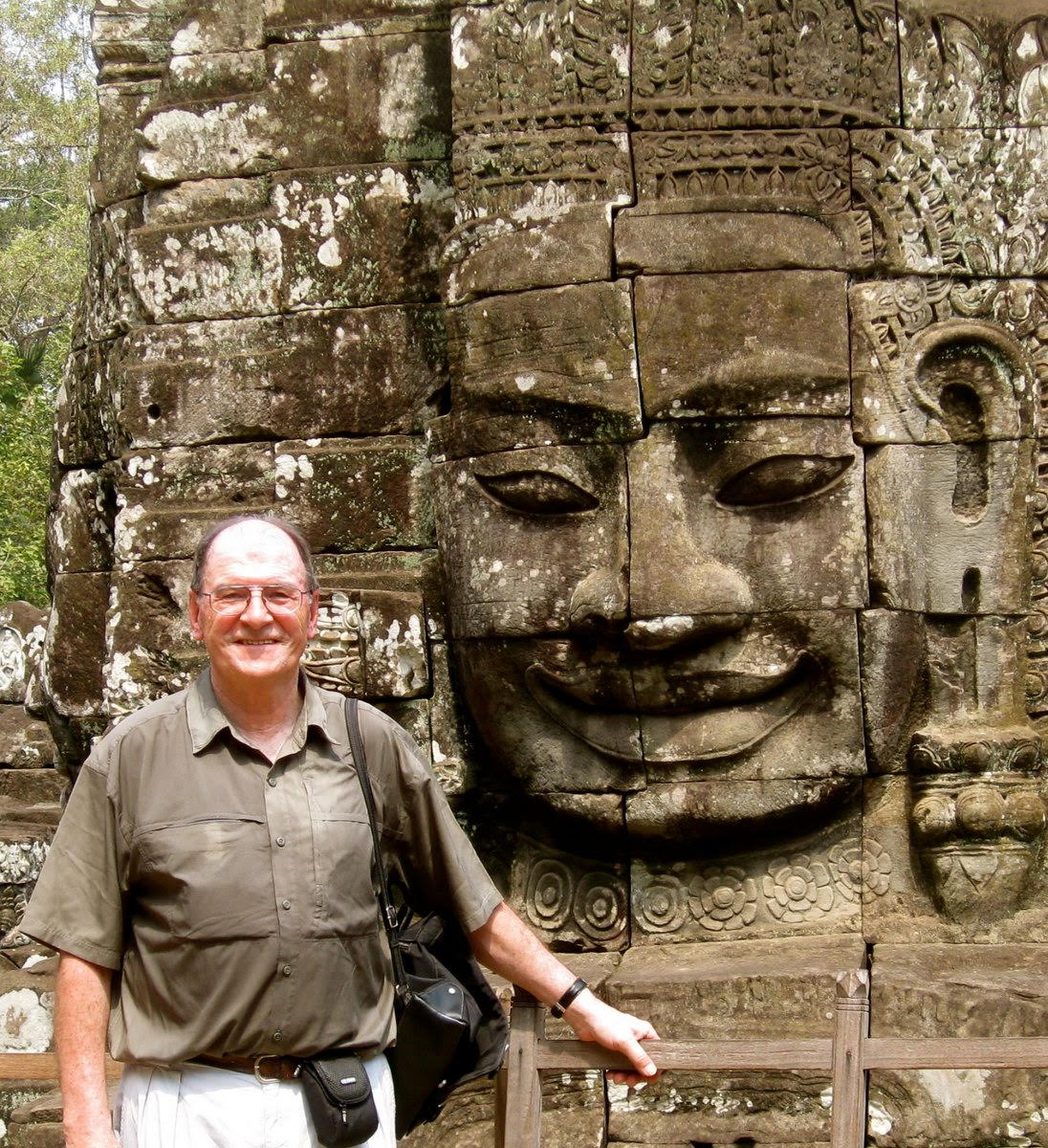 Hermann Kulke in 2012 at the Bayon temple at Angkor, built in late 12th century.