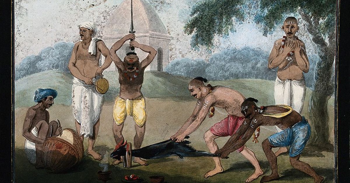 A group of men beheading a goat, Photo: Wellcome Library, London