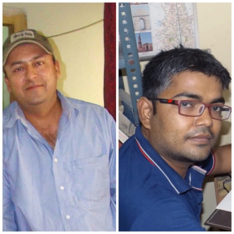  Comic book collector Hasan Zaheer on the left, and writer and comic book illustrator Shambhu Nath Mahto on the right (Courtesy: Hasan Zahar and Shambhu Nath Mahto)