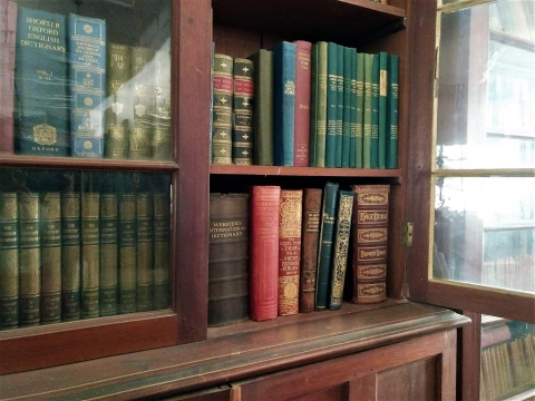 Old Encyclopedias and Dictionaries that are prized parts of the collection at the The Urdu Arts (Evening) College, Urdu Hall Library. (Courtesy: Shefali Jha)