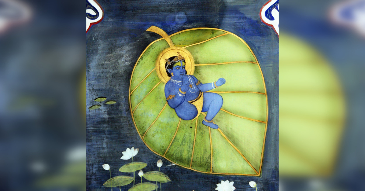 Krishna As The Divine Child On A Banyan Leaf Vatapatrasayi
