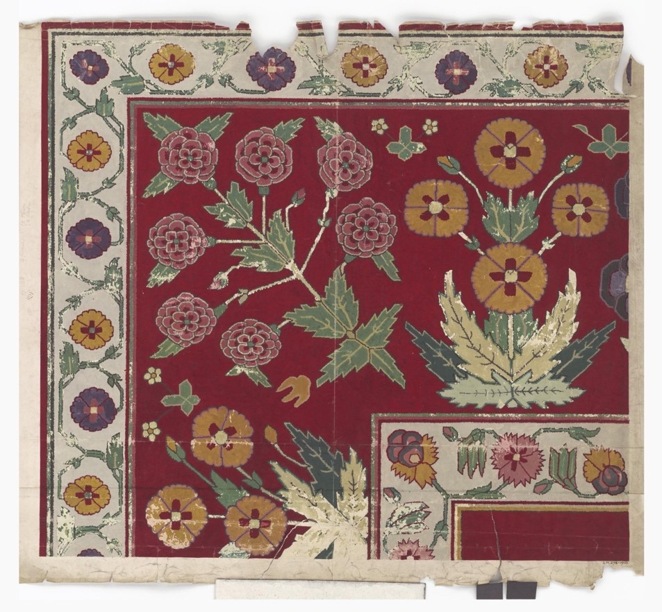 Jail carpets, jail dhurries, india, ‘Design’, Jaipur, 1900, Courtesy: Victoria and Albert Museum