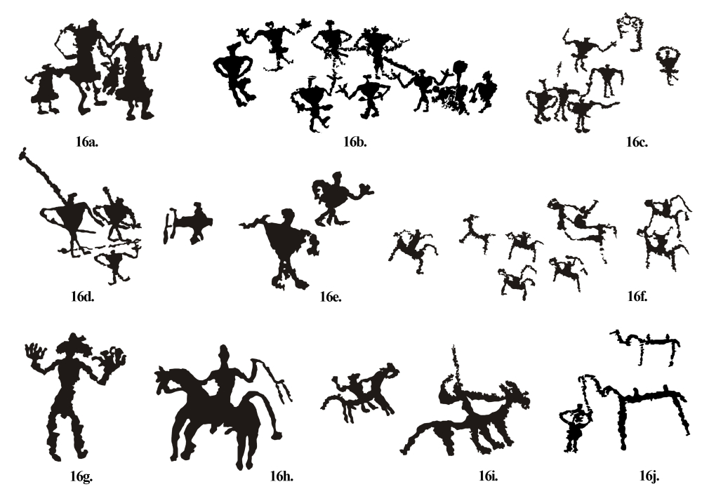 Fig. 16.(a–j) The human forms found at Ensa site is in fact a stylistic representation that seems confined to this particular site