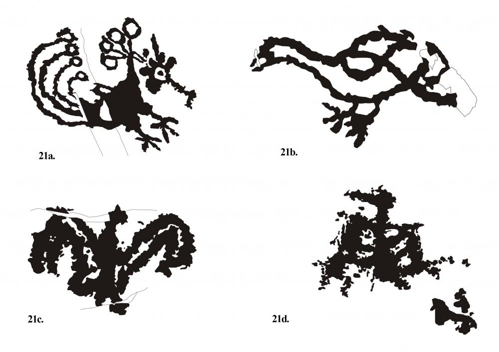 Fig. 21.(a–d) Bird or bird-like figures from Chilling valley are also exclusive to the site