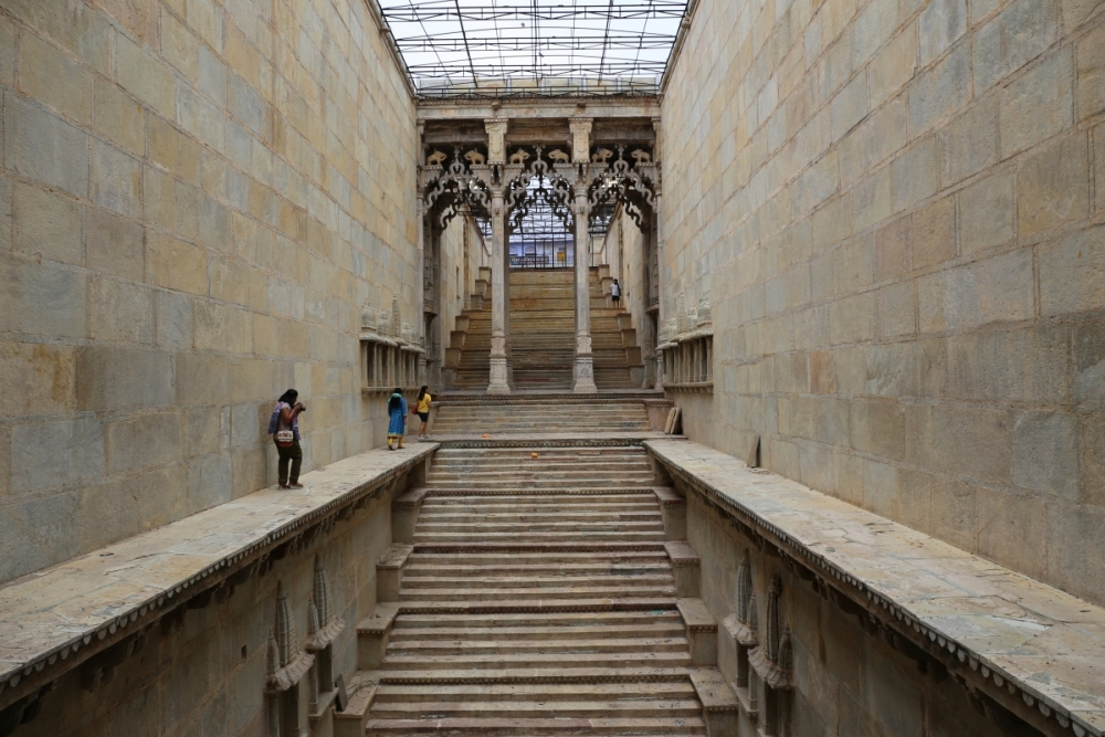 Fig 1: Steps descending into Raniji Ki Bavdi, a stepped well in Bundi