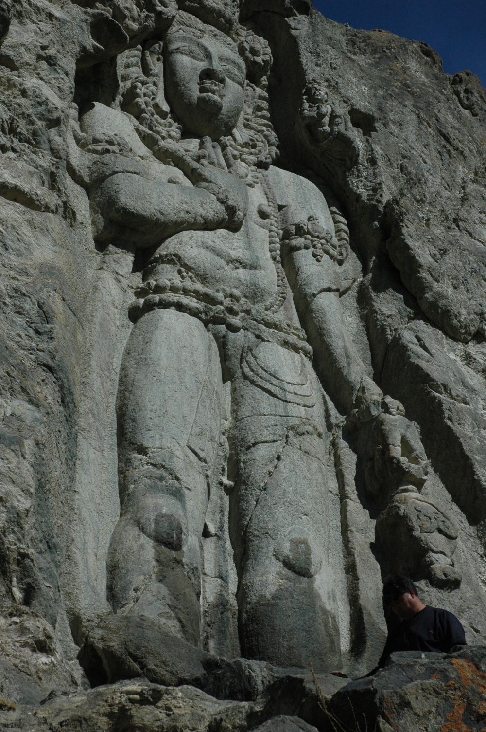 Fig.  2. Colossal sculpture of Maitreya Buddha (Gyawa Chamba), one of the largest in Ladakh, at Kartse village in Suru valley, Kargil (Courtesy: Tashi Morup 2004)