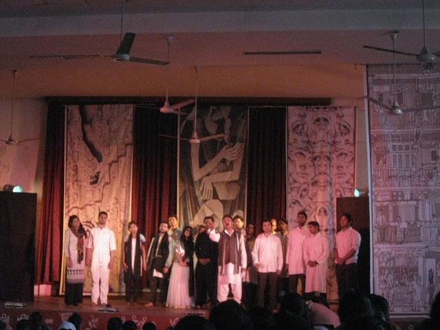 Fig 3: Ranglok group has also developed its own play titled Arey Bhai Manto based on adaptations of short stories written by Saadat Hasan Manto. The group has performed this play in Bhopal as well as Agra. This picture is from its Agra performance staged at Baikunthi Devi Girls’ College in Agra on January 16, 2017.